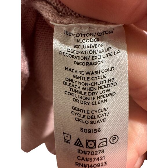 ๐ 2/$20 ๐ Light Mauve Long Sleeve Sweater with Embroidered Flowers sz M - Picture 5 of 6